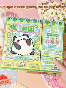 1 set de libro de pegatinas multifuncional con tema de mascotas lindas para manualidades, juegos de vestir, decoración de planificadores DIY, escenas de desafío divertido, útiles escolares, de vuelta a la escuela