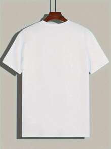 Men's 220g Heavy - Weight Pure Cotton T - Shirt With Quirky Bloodshot - Eyes Graphic - trắng - Xem 2