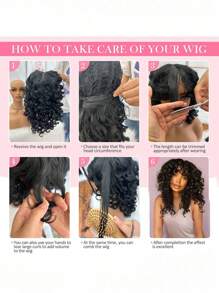 DZfirst Synthetic Heat Resistant Wigs Bouncy Curls Wigs With Bangs Chocolate Brown 18inch Chemical Fiber Wig Bangs Wig Daily Used Easy To Wear Beginner Friendly Big Bouncy Fluff Curly Wigs - Rust Brown - View 7