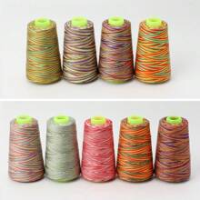 1000yds Multicolor Embroidery Thread, 7 Color Polyester Sewing Thread Cone