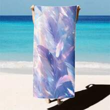 1pc Feather Pattern Extra Large Beach Towel - Soft, Light-Weight, Absorbent Polyester Bath Towel, Suitable For Travel, Swimming, Camping, Yoga, Beach Party, Fitness And Seaside Vacation, Perfect Gift For Family And Friends Mother's Day Flowers, Personalized Gifts For Mom, Last Minute Gifts, Mother's Day Ideas, Mothering Sunday Gifts, Handmade Cards For Mum, Best Mother's Day Gifts Under $50 Summer, Holiday