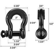 Off-Road Recovery Kit, 3" X 30', Heavy Duty Winch Recovery Kit With 30,000 Lbs Tow Strap, 44,092 Lbs D-Ring Shackles, Shackle Receiver And Storage Bag, For ATVs, Jeeps, Off-Road Vehicles, Trucks, 4 To 8 Pcs - 5 PCs - View 10