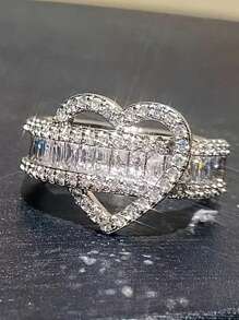 1 PC Romantic 925 Sterling Silver Cubic Zirconia Rings Wedding Jewelry For Women Fine Jewelry