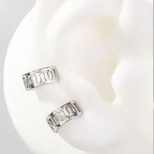 1pc Fashion Men's Ear Clip Punk Street Style Ear Cartilage Clip Ring Hollow Out Design False Perforated Earrings Daily Wear Jewelry Gifts ﻿ - Multicolor - View 3