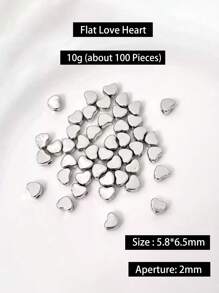 1 paquete (10g) (5g) (20g) Surtido de cuentas espaciadoras de varios estilos - corazón, estrella, formas geométricas, formas asimétricas, cuentas espaciadoras de color plateado para manualidades de collares y pulseras DIY