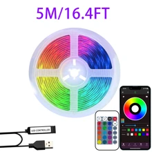 Smart LED Bedroom Strip Lights, 3.28-98.43ft RGB Color Changing Mood Light, APP + 24-Key Remote Control, Can Change Brightness And Flashing Mode, Suitable For Living Room, Bedroom, Bar, Wedding, New Year And Valentine's Day Party Decor