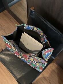 Fashionable Snake Skin Pattern All-Season Travel & Shopping Tote Bag, Extra Large Handbag - Multicolor - View 10