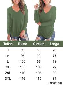 Women's Casual Solid Color Long-Sleeved T-Shirts, Simple V-Neck T-Shirts, Spring And Autumn Women's Tops, Suitable For Street Photography, Dating And Daily Wear.