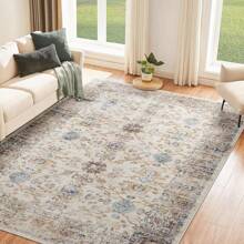 Bedding Rugs For Living Room, 160x230cm 200x300cm Large Area Rugs For Bedroom, Vintage Orange Boho Machine Washable Rug, Non Slip Kitchen Rug Faux Wool Rugs Soft Short Pile Carpet For Dining Room, Office - Vintage Orange - View 3