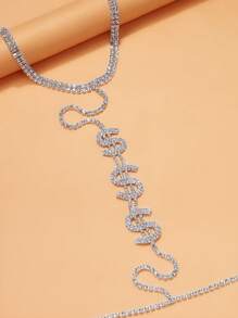 1pc Silver Dollar Sign Bling Bling Sexy Party Necklace For Women - Silver - View 3