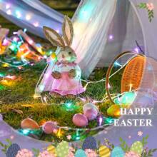 KBO JMEXSUSS Easter Lights Clear Wire Outdoor Indoor, 168ft 600 LED Multicolor Easter String Lights Plug In For Bedroom Tree Room Party Decorations - Easter Color - View 7