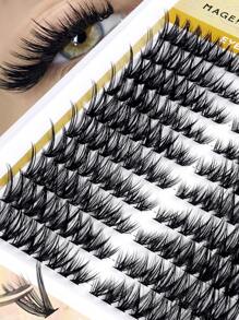360 Cluster D Curly Large Capacity Fox EyeFalse Eyelashes Divided Into Height, 40D+80D Mix Thick Left+Right For Paired Single Cluster. Natural Segmentation. Clustered Eyelashes. Fluffy. Thick. Soft. Lightweight False Eyelash Set, Comfortable To Wear. Enlarging Eyes, Lifting Eye Tails, DIY Eyelash Extension, Eyelash Extension. Daily Life&Weddings&Dates&Parties&Music Festivals&Halloween Use - CC - 查看 3