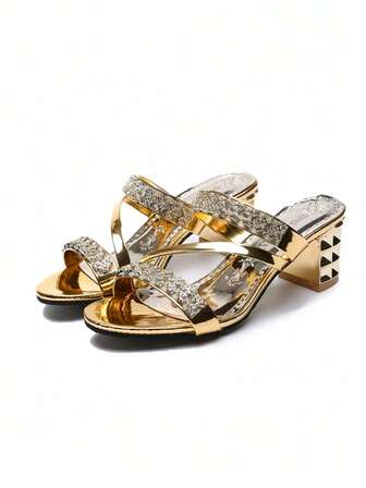 Women's Chunky Heel Sandals, Elegant Chunky High Heel Sandals In Multiple Colors, Fashion Versatile High Heel Sandals, Back To School Gift