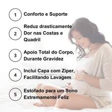 Xuxão Body Pillow With Pillowcase 100% Silicone 1.36m X 40cm - 白色 - 查看 6