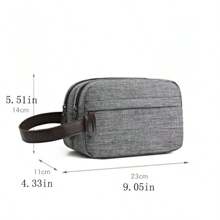 Men's Casual Customized Text Nylon Organization Pouch, Handheld Organizer Bag For Phone & Documents - Grey - View 3