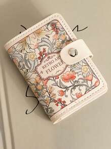 1pc Women Cute Leather Card Holder, Suitable For ID Card, Name Card, Bank Card, Credit Card For Women, Teenagers, Girls, Floral Print, Modern Design