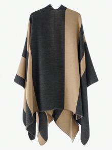 1 Áo choàng Poncho họa tiết kẻ caro đơn giản, thanh lịch, màu sắc tương phản dành cho nữ, thiết kế nhẹ nhàng, chống gió, ấm áp cho trang phục mùa xuân, thu và đông - Nhiều màu - Xem 11