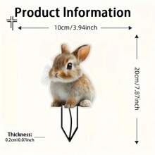 [经典户外花盆装饰] 迷人的亚克力兔子花园桩 - 非常适合草坪和花盆装饰，经典风格的户外装饰品