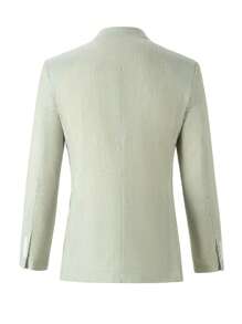 Furuyal Men's Blazers Striped Classic Button Front Casual Two Button Slim Fit Long Sleeves Business Lightweight Suit Jacket Wedding Prom Party Office Grass Green Size XS-3XL - Green - View 5