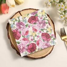 33*33CM 双层春季花卉印花纸餐巾，派对装饰餐巾，适用于酒店、咖啡厅、生日、家庭聚会 - 彩色 - 查看 7