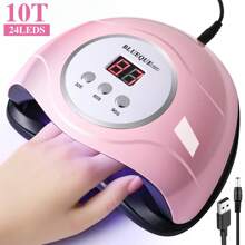 24 LED UV Nail Lamp With Detachable Base: Professional Quick-Dry Gel Nail Curing Light, Suitable For Home And Salon Use, Valentine's Day Gift - Pink - View 10