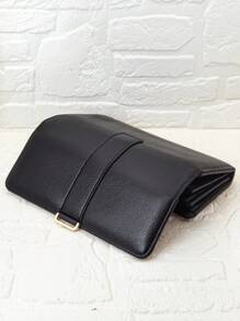 New Women's Soft PU Long Wallet, Fashion Casual Large Capacity Multi-Function Handbag Coin Purse Card Holder Document Organizer, Convenient For Carrying, Suitable As Holiday Gift - Black - View 7