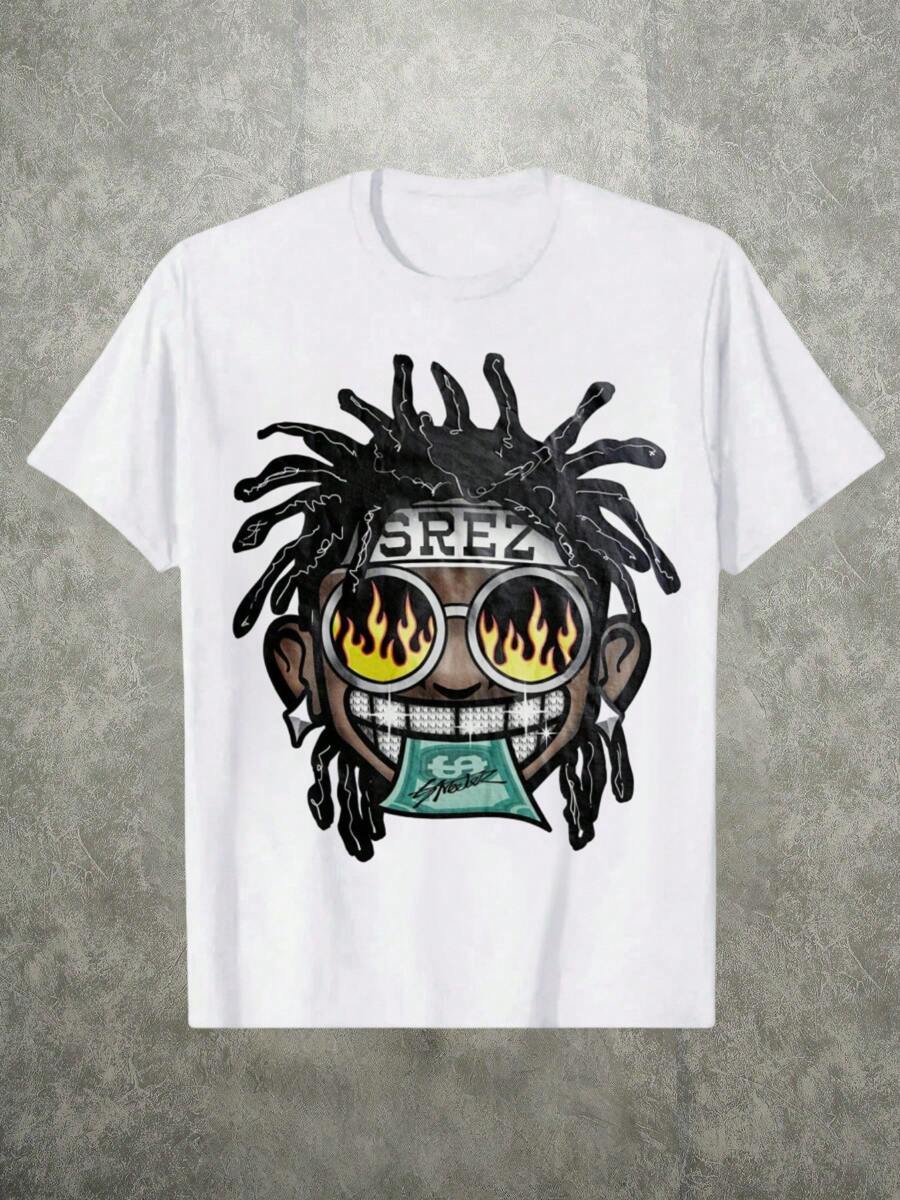 220G Pure Cotton Tee 1PC Digital Printed Men's T - Shirt Embodying Hip - Hop Aura Of Srez Image