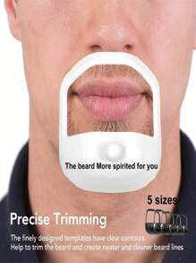 5pcs Mustache Styling Templates, 5-Piece Beard Shaping Template, Beard Guide