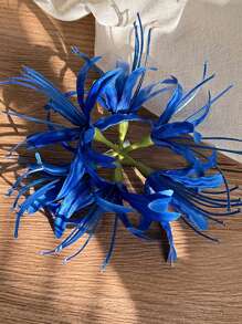 1pc Women Elegant Navy Blue Cosmos Flower Hair Clip, Sweet Simulation Floral Side Hairpin With Retro Vibe For Photo Shooting Claw Clips Hair Claws Hair Barrettes