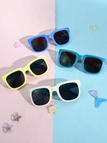 6 件/5 件/4 件/3 件/1 件儿童休闲风格拼色折叠时尚眼镜，男孩和女孩的时尚眼镜，适合日常佩戴，是送礼的理想选择