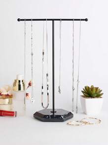 1个T型金属首饰架，可展示项链/手链/手表，适用于卧室梳妆台/书房/橱柜，母亲节礼物 - 彩色 - 查看 5