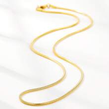 ZG YING ZHOU ZGYZ 1pc Fashionable Stainless Steel Miami 18K Gold Plated Round Curb Chain, Cuban Link, Snake Bone Chain, Figaro Chain Combination Necklace, Unisex Daily Wear Jewelry