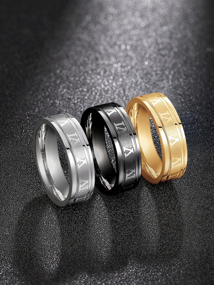 1 Pc Gorgeous Men's Stainless Steel Ring For Men Party Accessories Jewelry Gift