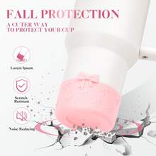 SUGAW 1 件 3D 蝴蝶结硅胶瓶套，美观时尚的防摔减震水瓶配件，适用于 、旅行、运动、健身、返校用品 - 彩色 - 查看 4