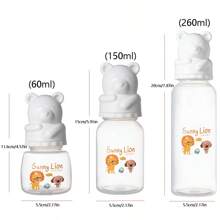 Baby Cartoon Milk Bottle Standard Neck 60ml 150ml And 260ml PP Material Heat Resistant Baby Daily Feeding Bottle - White [bear Milk Bottle] - View 12