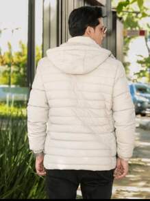 MEN'S JACKET COAT IN RESIN LEATHER, SUPER STYLISH, COMFORTABLE, PLUSH, PREMIUM PIECE - Beige - View 2