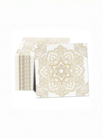 20 件/40 件/60 件双层加厚欧式花卉印花午餐餐巾，13 英寸 X 13 英寸一次性派对餐巾，适用于午餐、派对、婚礼、毕业装饰