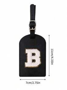 A-Z Initial Luggage Tag, TSA Approved Suitcase Tag With Privacy Cover And Name Card, Suitable For Backpacks, Travel Bags, Suitcases, Travel Essentials, Back To School, Fitness, School Supplies, Holiday Camping, Vacation Necessities, Vacation Accessories, Unisex. The A-Z Letters Make An Ideal Gift For Friends, Sisters And Mothers On Women's Day, Mother's Day. - Black - View 10