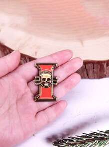 1pc Casual Zinc Alloy Skeleton Brooch, Scene Trinket Fashion Accessories, Gifts For Siblings, Fun Personalized Products, Enamel Metal Anime