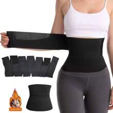 1pc Finess Brand Women Waist Trainer, Sauna Waist Cincher, Plus Size 6M Wrap Around Compression Bandage For Abdominal Workout, Suitable For Gym Exercise - Multicolor - View 13