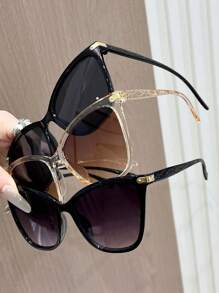 2/3/6 件女士猫眼塑料镜框经典优雅美学辣妹风格最佳朋友风格永不过时的时尚眼镜，适合街头摄影热带海滩度假约会服装，适合所有脸型，适合夏季海滩度假、户外、旅行 - 彩色 - 查看 7