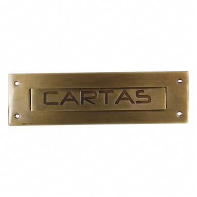Placa Buzón Latón antiguo vintage Mate Lisa Para Cartas Correo Exterior Casa