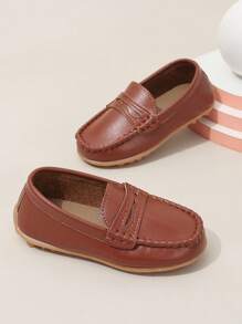 儿童小一码皮鞋，牛津鞋款，适合学校/校园穿着，也可作为正式演出鞋、婚礼花童鞋或小白鞋。 - 棕色 - 查看 2