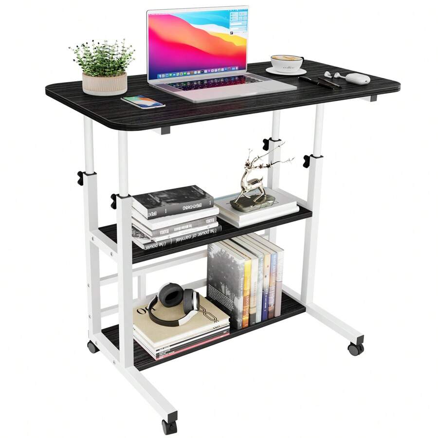 Mesas Para Jardín,mesa Para Laptop Ajustable Mesa Laterales Mesas De Reunión,mesas Laterales,ajustable Escritorio 3 Piso Mesa Para Laptop Altura Ajustable Mesa Laterales 60cm - Negro - Ver 1