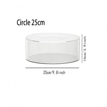 1 Set Transparent Acrylic Cake Stand, Fillable Cake Box Holder With Cover, Round/Square Cake Display Box, Suitable For Wedding And Birthday Party Centerpiece Decor - Clear - View 7