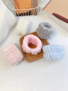 Bộ 8PCS/6PCS/4PCS/2PCS/1PC - Vòng đeo tay phòng tắm, vòng đeo tay co giãn đơn sắc đơn giản, vòng đeo tay rửa mặt thấm hút, vòng đeo tay thấm ẩm cho nữ, chống mồ hôi khi trang điểm và thể thao, dùng để rửa mặt, rửa tay - Nhiều màu - Xem 7