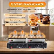 Maquina Electrica Industrial Comercial Doble Mini Hotcakes - Negro - Ver 4