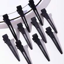 10pcs Black Duck Bill Hair Clips Non-Slip Crocodile Teeth Hair Clips, Hairdressing Salon Styling Dye Accessories,Hair Tools,Hair Products And Accessories For Barber Salon Beauty Travel Essentials