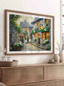 可爱的圣帕特里克村墙壁艺术、圣帕特里克节彩虹印花、春季圣帕特里克墙壁艺术、现代家居装饰、适用于客厅装饰、卧室装饰、无框架。