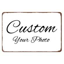 1pc Customizable 8x12 Inch Metal Tin Sign Plate With Your Photo Weather-Resistant Home Decor Sign, Pre-Drilled, Rounded Corners, Family Photos, Ideal Gifts For Him, Anniversaries, Valentine's Day, Mother's Day, Father's Day, Personalized Gift - Multicolor - View 14